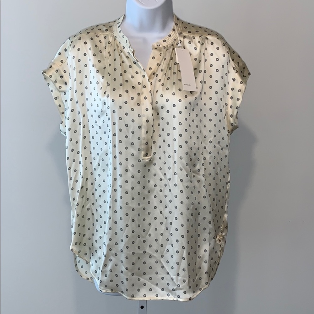 Brand New Vince Silk Short Sleeve Blouse